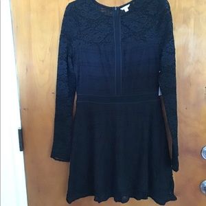 Guess black long sleeve Francis ruffle dress size medium new with tag